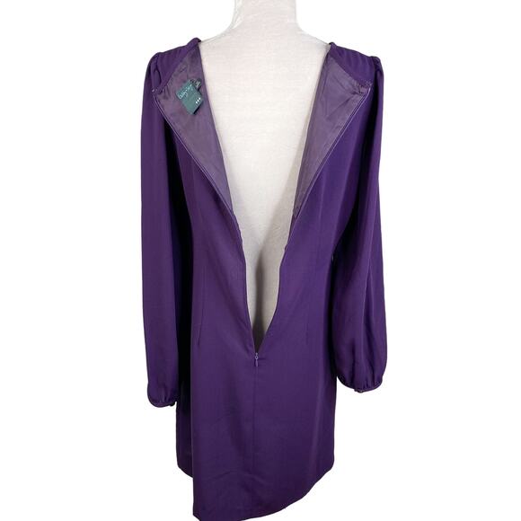Gabby Skye Dress 10 Purple Long Sleeve Cut Outs Back Zipper - Picture 10 of 11